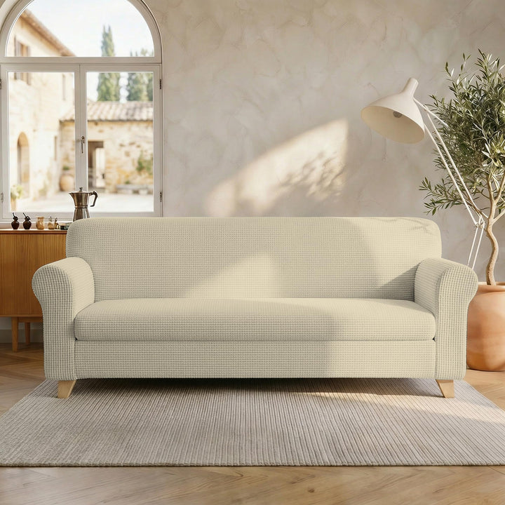 Sogni e capricci Leslie elastische Couchüberzüge, Creme, 3 Plätze 3 Plätze Creme, 3 Plätze Creme