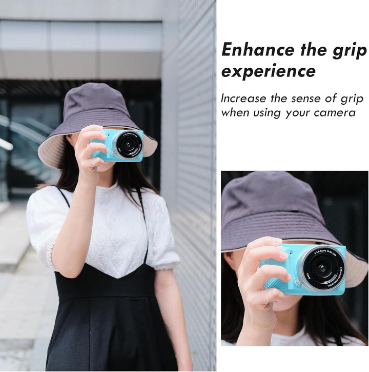 Rieibi ZVE10 Hülle, Weiche Silikon-Schutzhülle für Sony ZV-E10 ZVE10 Kamera, blau, Kameratasche, bla