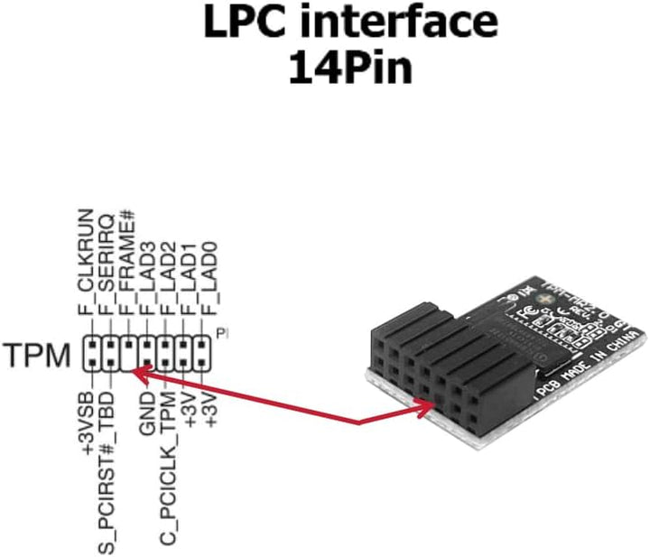 Gintai TPM2.0 LPC Modul 14 Pin für Asus Motherboard mit Win11 verschlüsselte Karte TPM 2.0 Modul TPM