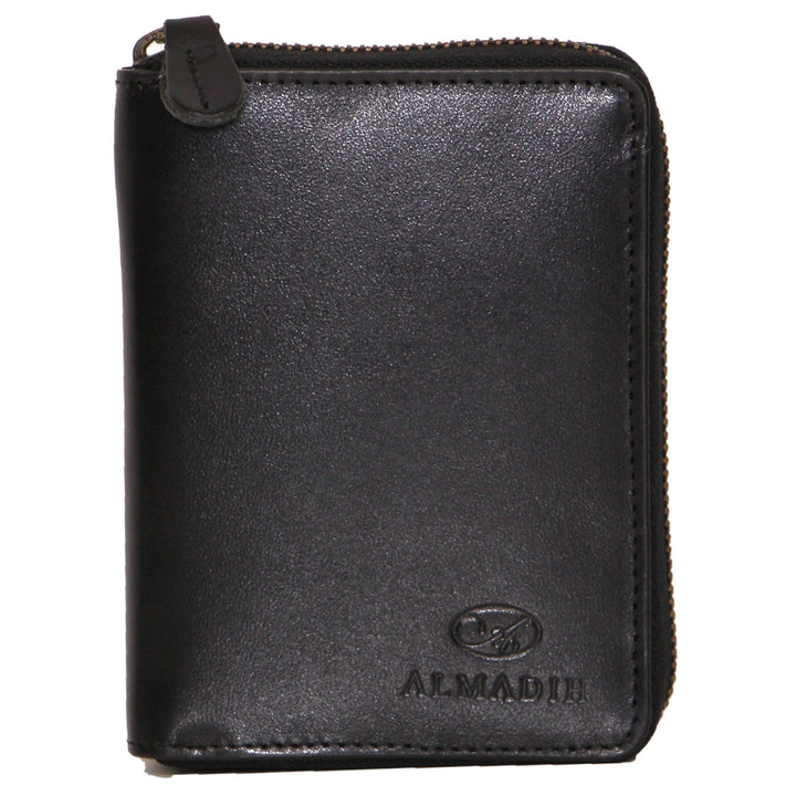 ALMADIH Premium Leder Portemonnaie Hochformat mit Reissverschluss 17 Kartenfächer in Geschenkbox - P