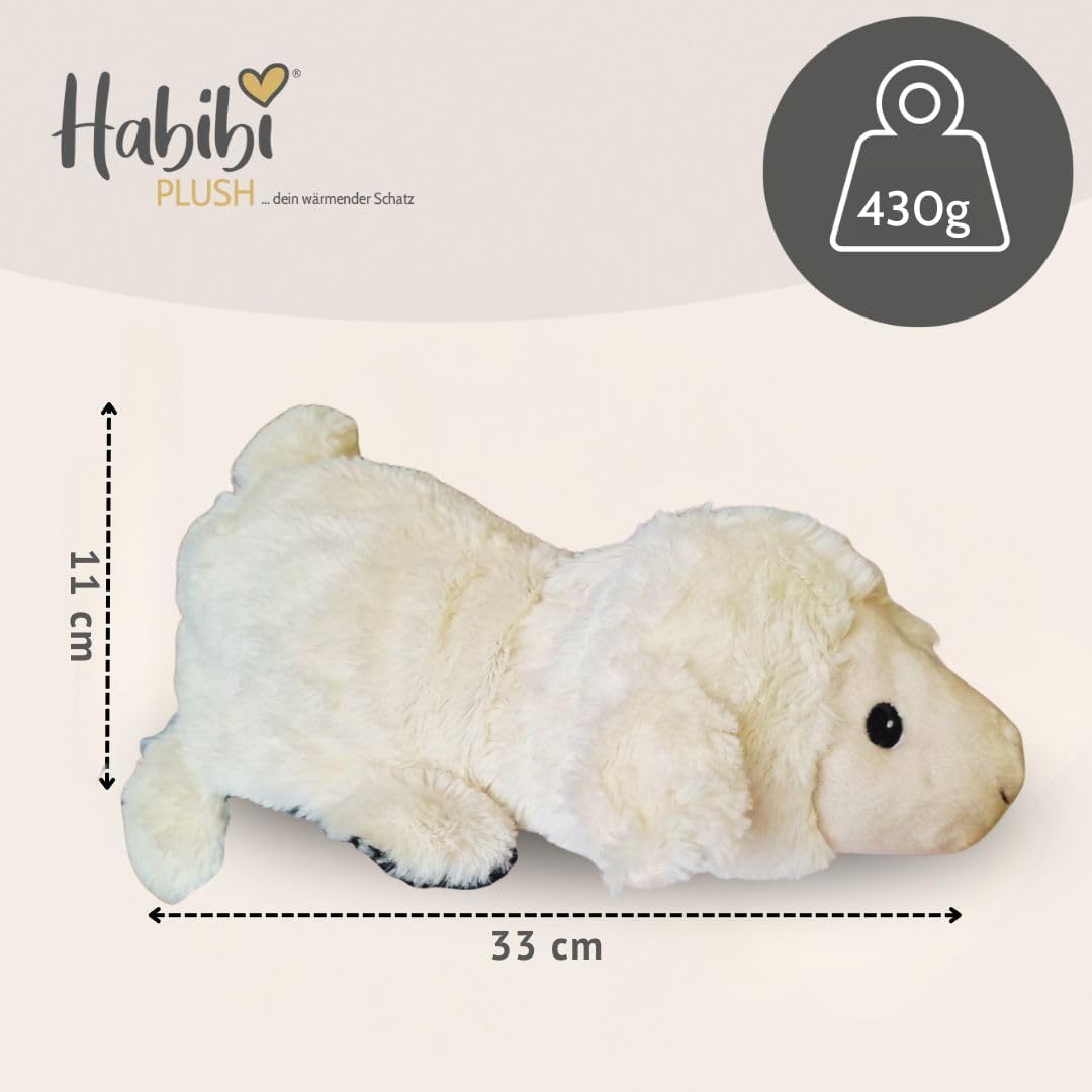 Habibi Plush Classic – 1863 Magic „Wolf/Schaf“ mit Hirsekörnerfüllung, verwandelbares Wärmestofftier