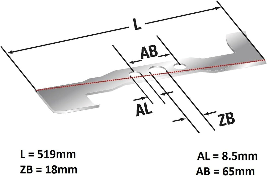 Jardiaffaires Klingen mit Halterungen und Keilriemen Castel Garden 102 cm Heckauswurf