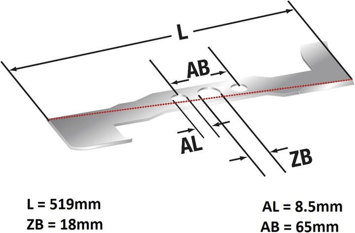 Jardiaffaires Klingen mit Halterungen und Keilriemen Castel Garden 102 cm Heckauswurf