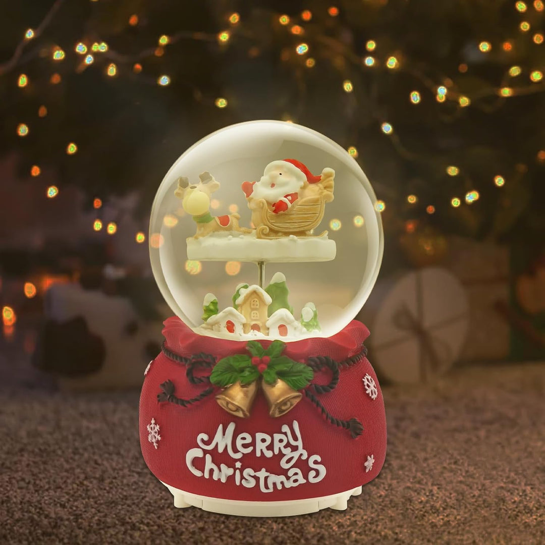 Daixilan Weihnachten Schneekugel Laterne Musical, Schneekugeln Weihnachten mit Musik, Glitter Schnee