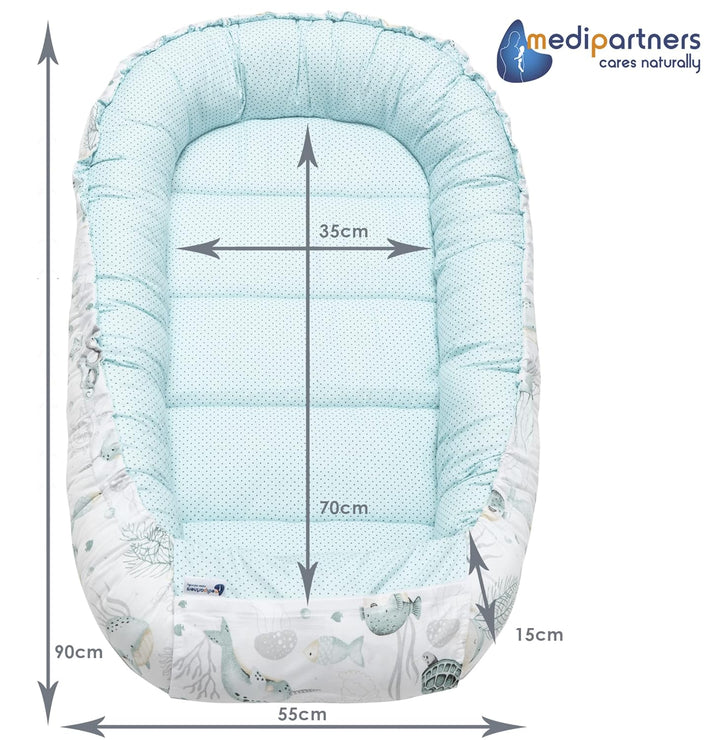 Medi Partners 5 teilig Babynestchen Set Babynest 100x60x15 herausnehmbarer Einsatz Bett Kuschelnest