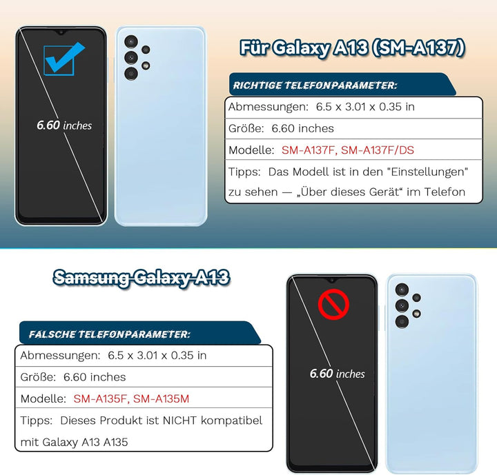 RongZy Kompatibel mit Samsung Galaxy A13 4G SM-A137F SM-A135 Ersatz Bildschirm LCD Display und Touch