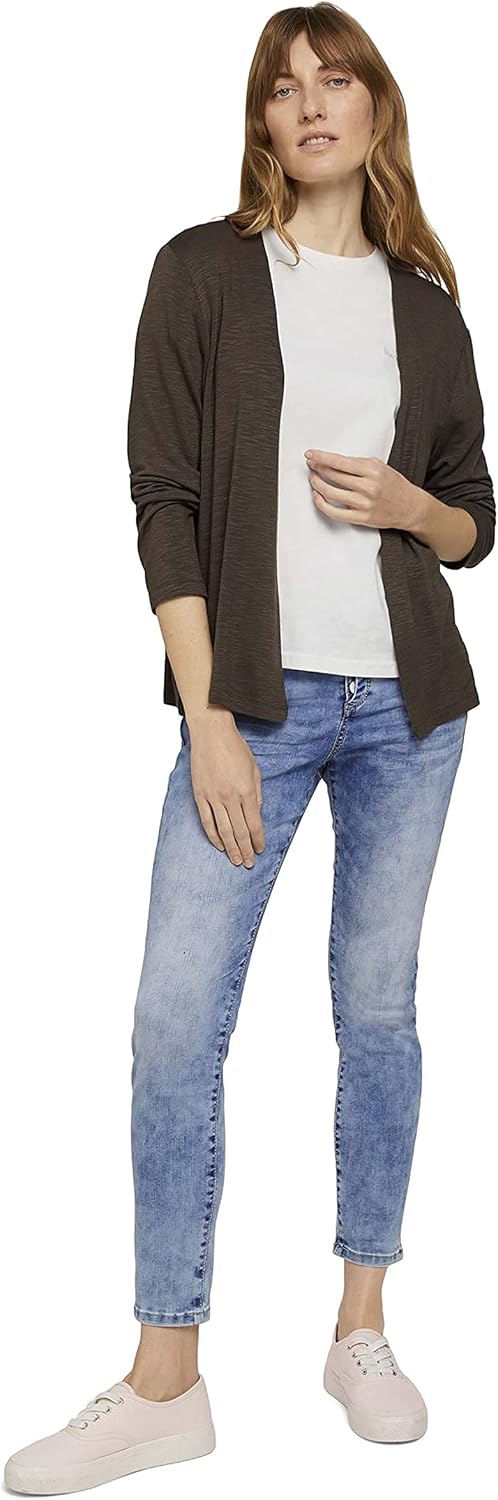 TOM TAILOR Damen 1025786 Cardigan T-Shirt, 10669-Grape Leaf Green, S