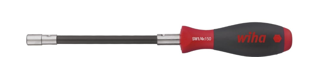 Wiha Schraubendreher mit Bithalter SoftFinish® Klemmung über Sprengring flexibler Schaft, 1/4" (0147