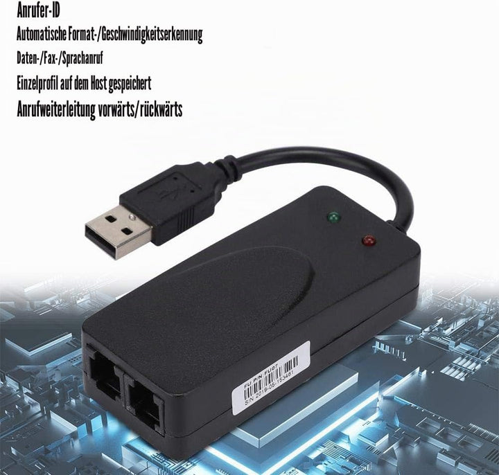ASHATA Faxmodem 56K,Dual Port USB2.0 56K Externes Faxmodem USB Modem für 98/2000/ME/XP/Vista/CE5.0/1