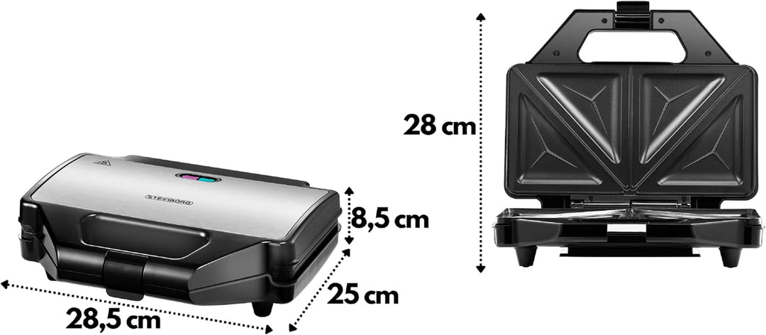 XXL Sandwichmaker | 4 Sandwichecken | Cool-Touch-Gehäuse | Antihaftbeschichtung | Sandwichtoaster |