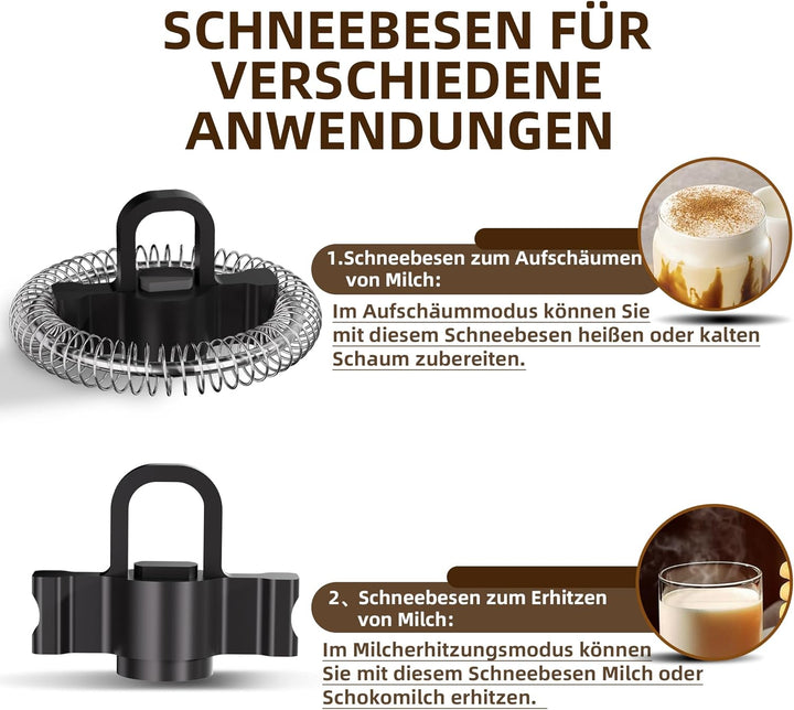 DREAMOON Elektrischer Milchaufschäumer, 350 ml Warmer und Kalter Milchschaum, Milchschäumer mit Anti
