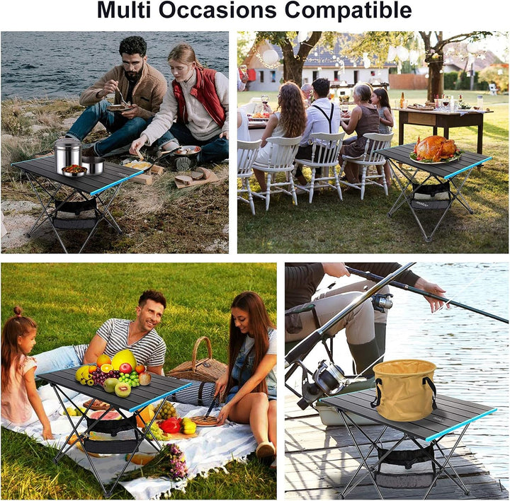 reakoo Campingtisch Klappbar mit Aluminium-Tischplatte, Ultraleicht, kompakt, Camping Tisch Faltbar