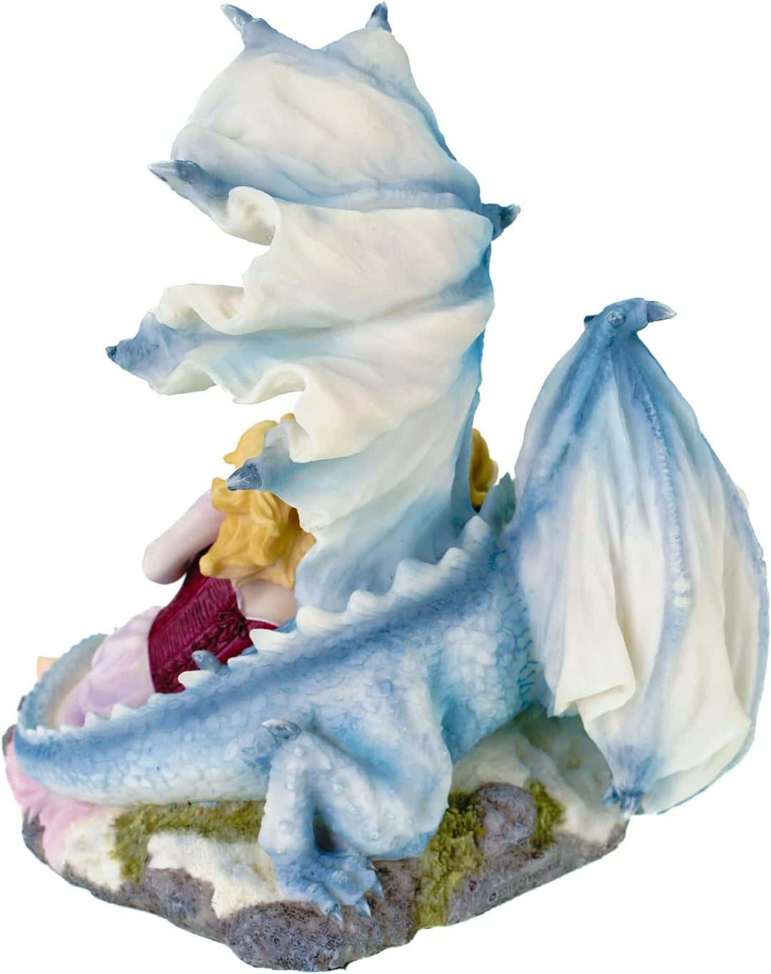 Dekofigur Dragonlove Mädchen mit weissem 19 cm Drachen Figur Frau Drache