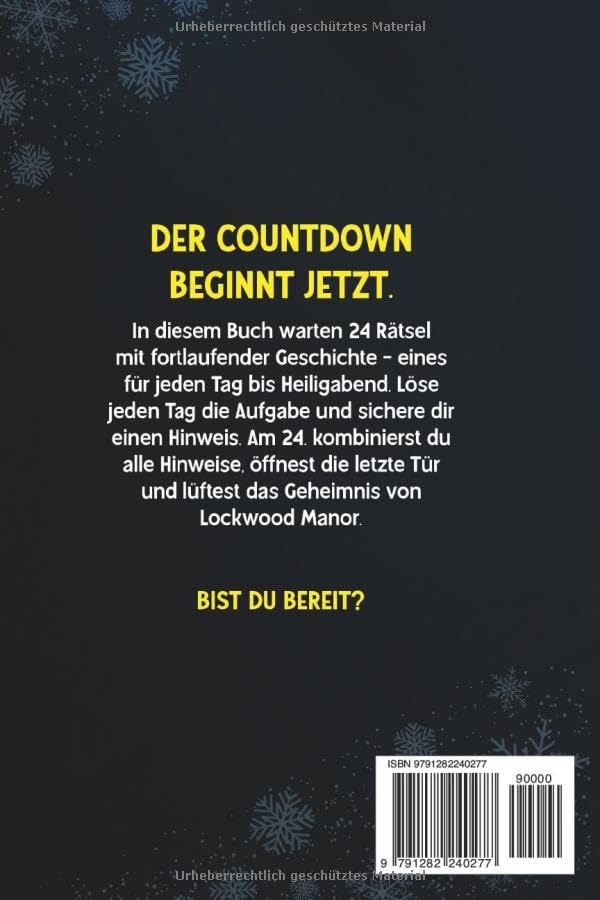 Escape Room Adventskalender für Erwachsene: 24-Tage-Challenge mit spannenden Rätseln zum Lösen bis W