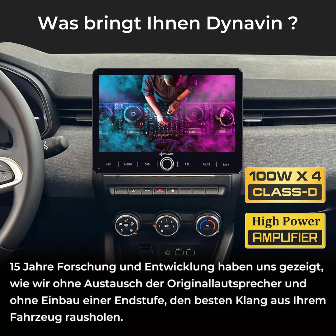 DYNAVIN Android Autoradio Navi für Renault Clio V 2020-2025, 10,1 Zoll Radio mit Wireless Carplay un