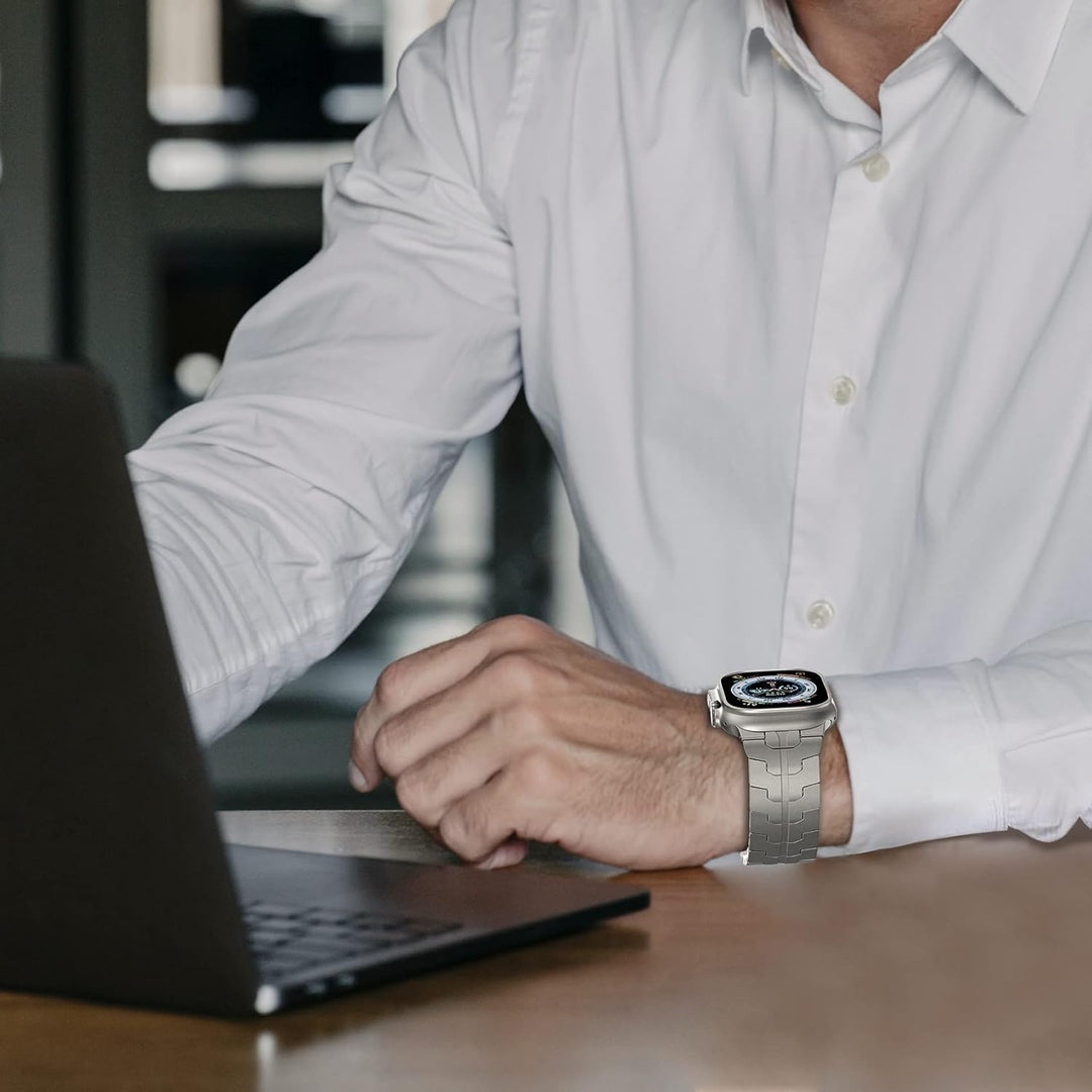 LULULOOK Armband Kompatibel mit Apple Watch Ultra 2/Ultra 49mm, Premium Titanium Grad 2 Ersatzarmbän