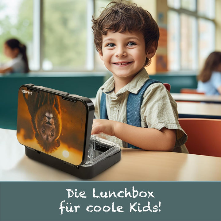 Brotdose Kinder mit Fächern - Bento Box auslaufsicher - robust - BPA Frei Lunchbox - Brotbox für Sch