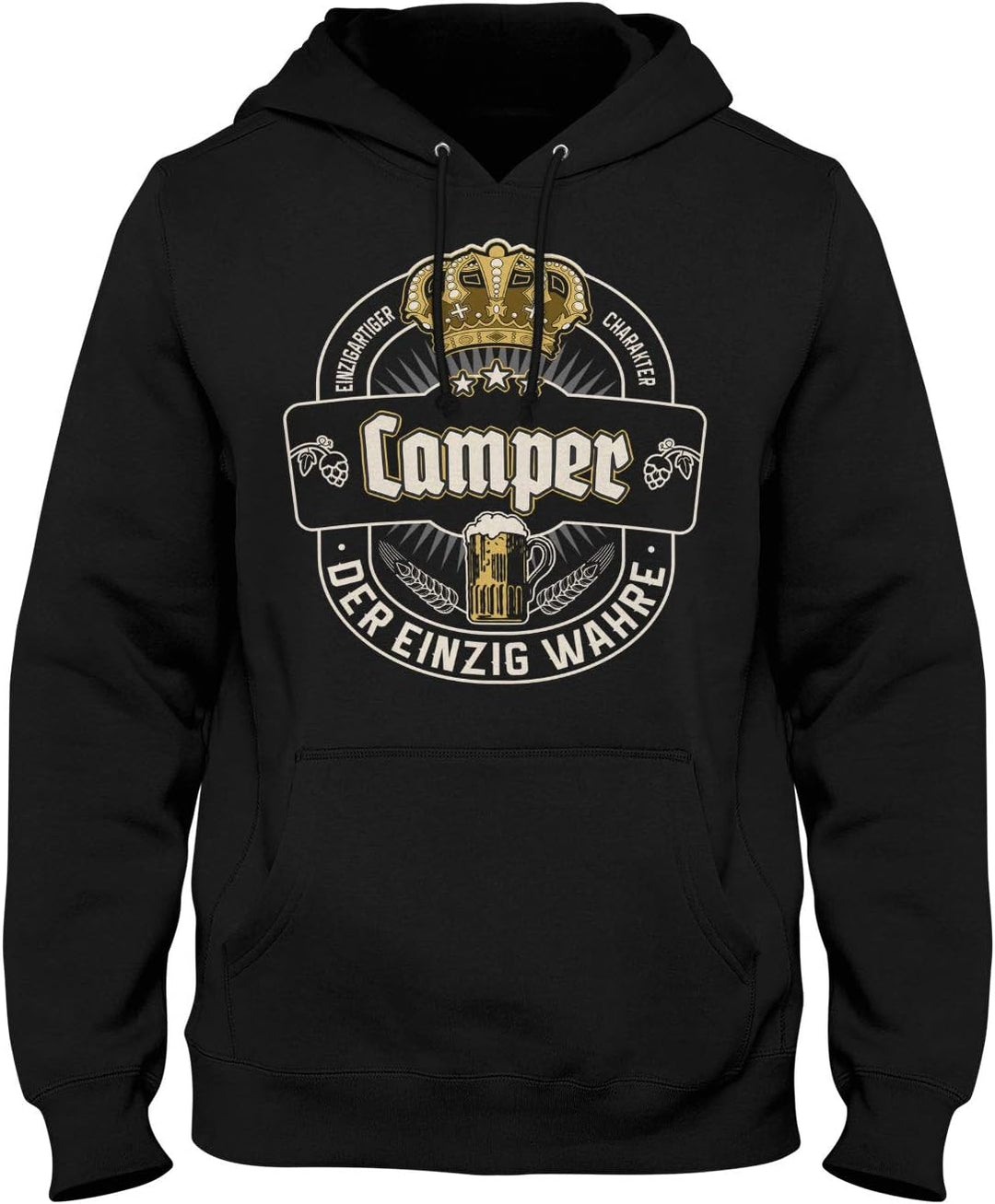 Fashionalarm Herren Kapuzenpullover - Der einzig wahre Camper | Fun Hoodie mit Spruch als lustige Ge
