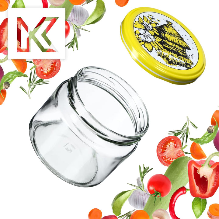 KADAX Einmachgläser mit Schraubdeckel, Marmeladengläser 330ml, Vorratsgläser für Marmeladen, Konfitü