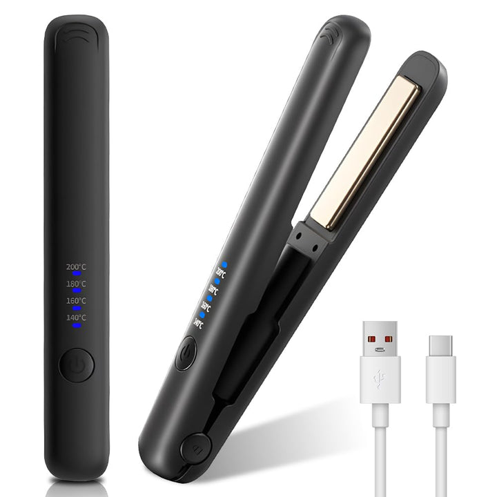 Mini Glätteisen Kabellos, 2 in 1 Reise Glätteisen Mini mit 4 Temperaturen glätteisen locken und Glät