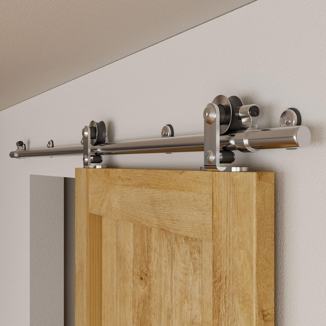 WOLFBIRD Schiebetürbeschläge Edelstahl 200cm Schiebeschiene Komplettes Rollschienenset Heavy Duty St