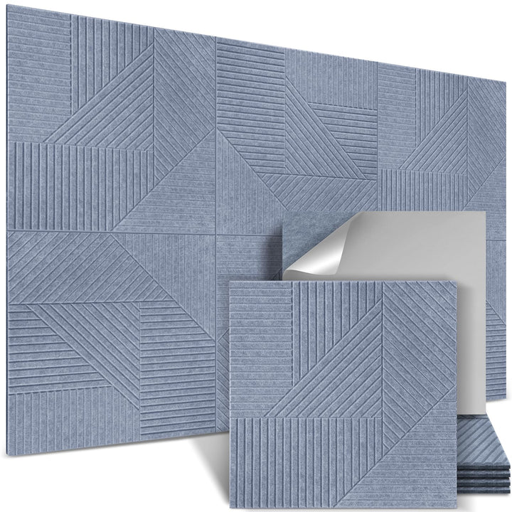6 Stück Akustikpaneele selbstklebend 60 x 60 x 1,2 cm, Akustikplatten aus Polyester zur Schalldämmun