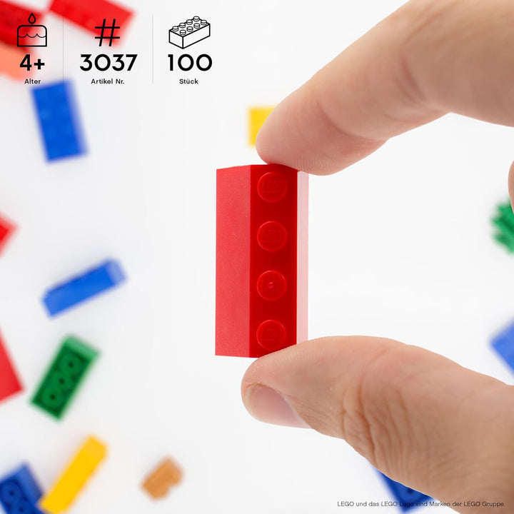 Lego Dachsteine Rot, 100 Stück, 2x4 - Ersatzteile Set für Lego Dächer, Classic Dachziegel Rot | Basi