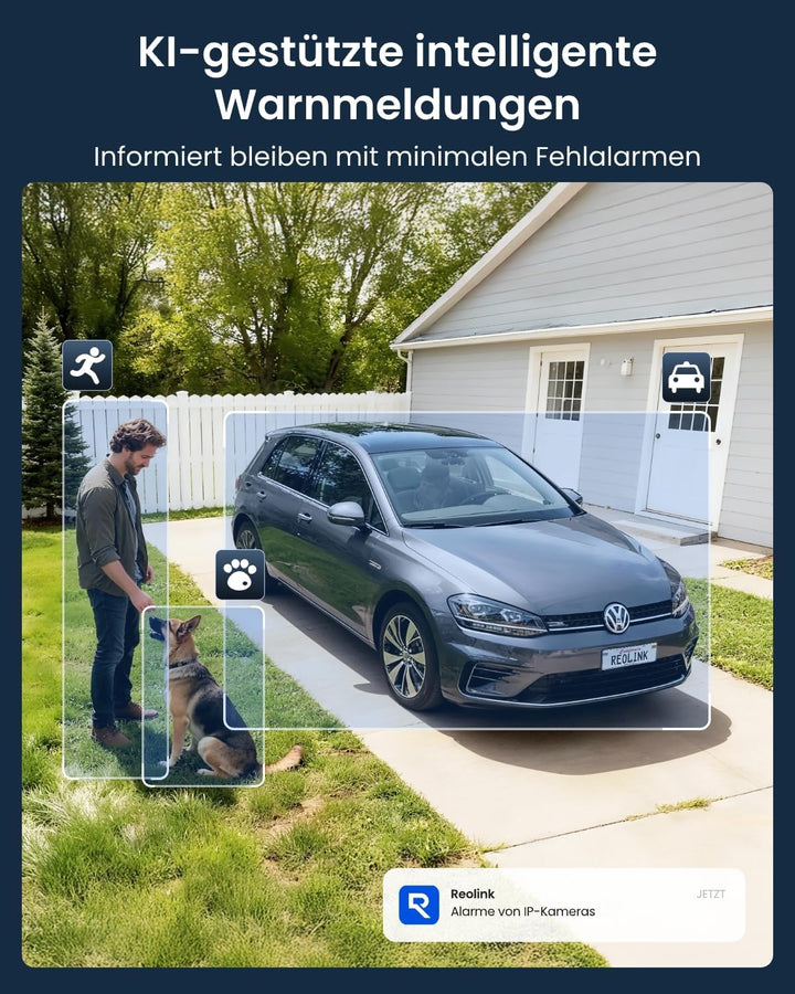 Reolink Solar Überwachungskamera Aussen Akku WLAN, 2K 4MP Farbnachtsicht, Personen/Fahrzeugerkennung