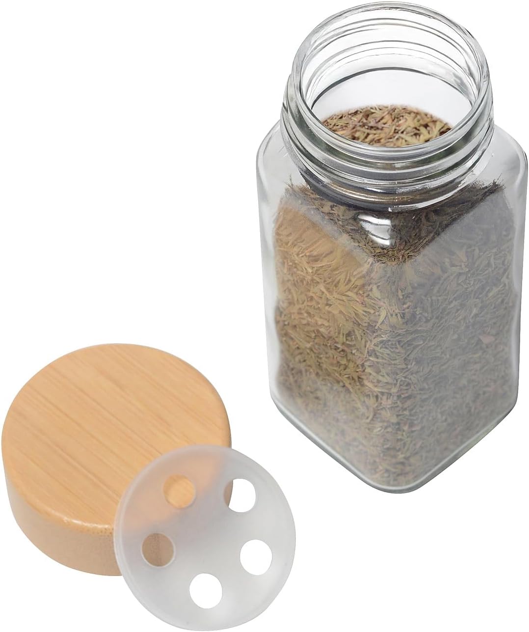 Rosenstein & Söhne Gewürzstreuer: 24er-Set Gewürzgläser mit Bambusdeckel, je 120 ml, 240 Etiketten (