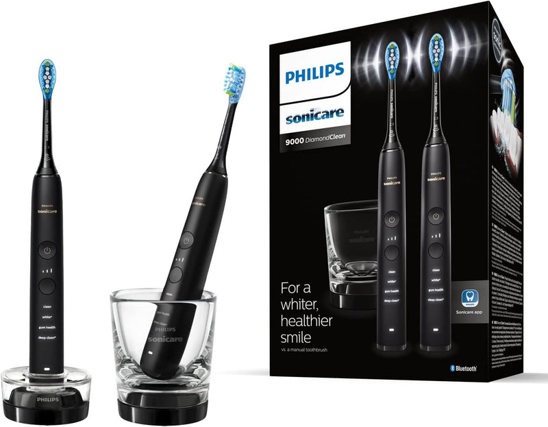 Philips Sonicare DiamondClean 9000 Sonic Elektrische Zahnbürste mit App (Modell HX9914/54), Schwarz