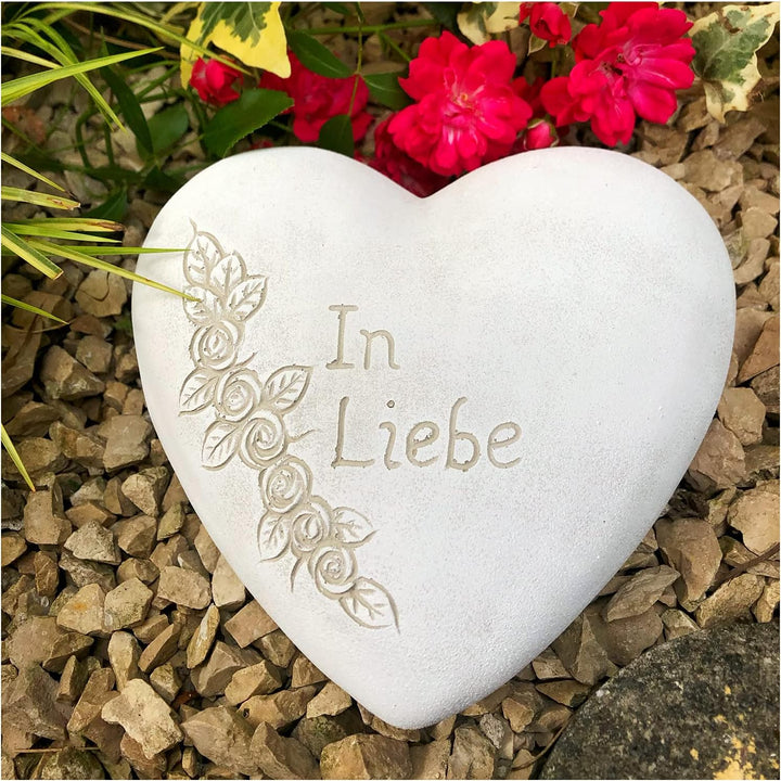 Radami XXL Grabherz Spruch Grabschmuck Grab Herz - In Liebe - ca.1300g