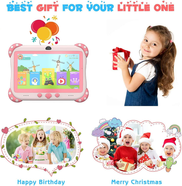 Kinder Tablet,7 Zoll Android 10 Kids Tablet,mit kindgerechte Hülle Tablets für Kinder, HD-Display,Wi