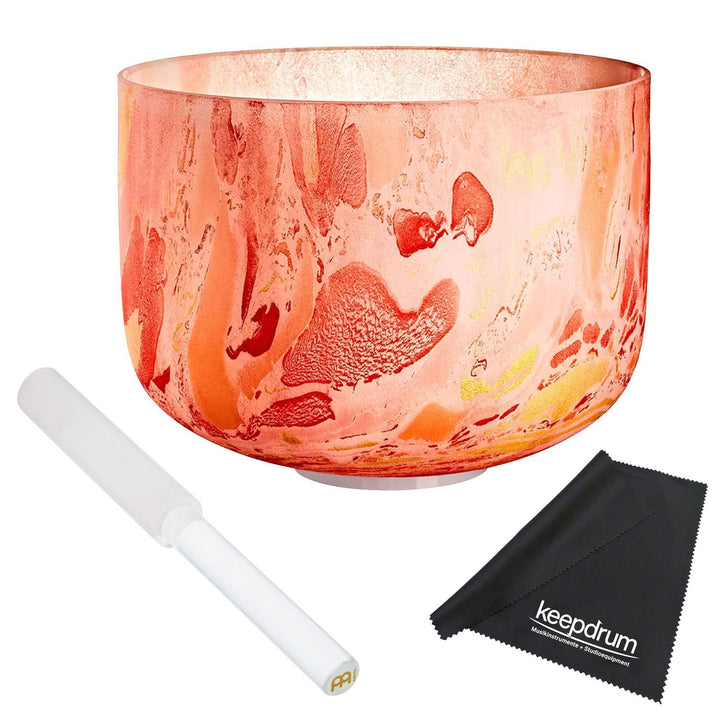 Sonic Energy MCSB10-D Kristall-Klangschale Sakral-Chakra Orange + Reiber + keepdrum Mikrofasertuch
