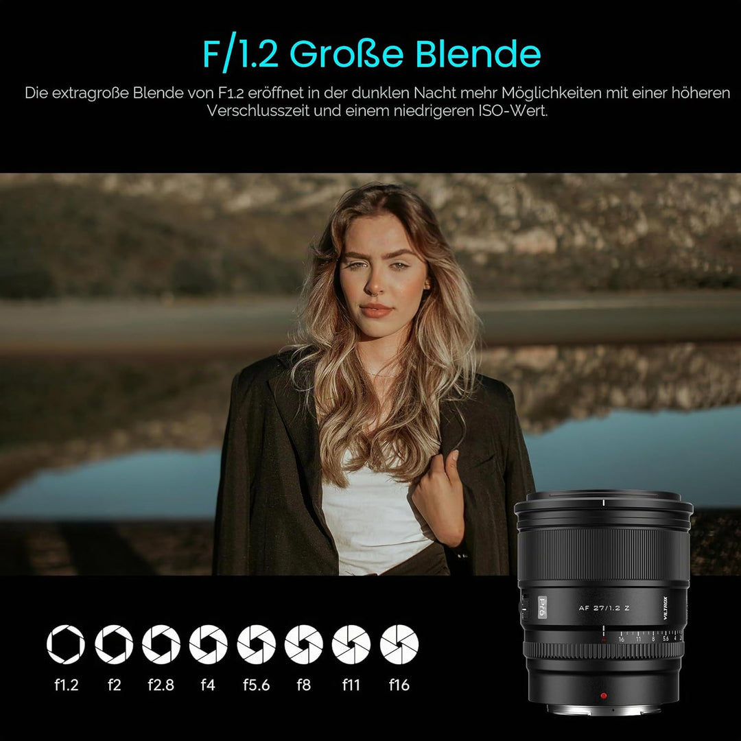VILTROX 27mm f/1.2 F1.2 Pro Level Z Mount Objektiv Autofokus Grosse Blende APS-C Objektiv Kompatibel