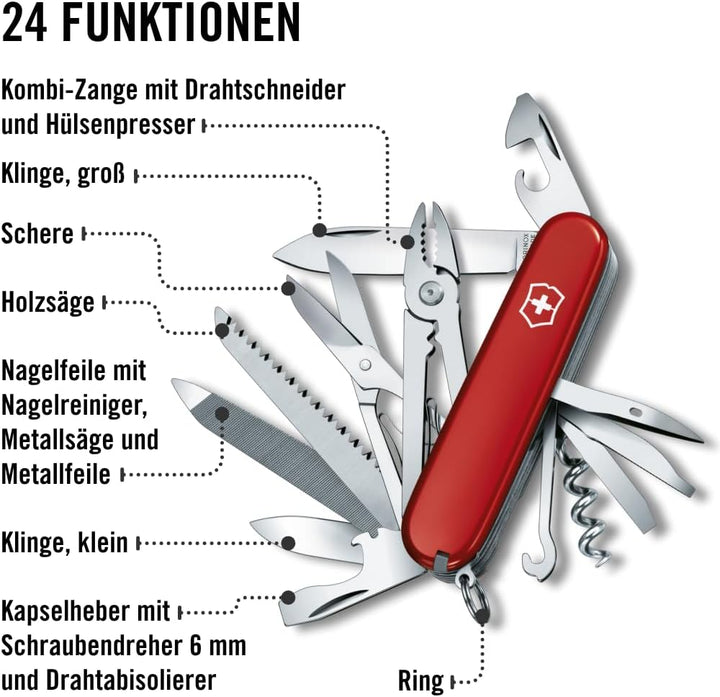 Victorinox Schweizer Taschenmesser Handyman, Swiss Army Knife, Multitool, 24 Funktionen, Klinge, Kor