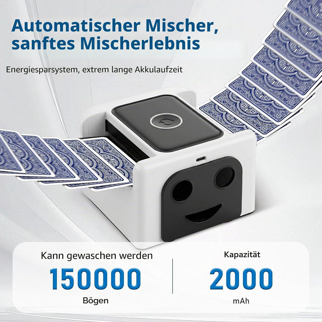 Kartenmischmaschine Elektrische,Automatischer Kartenmischer,Kartenmischgerät,Mischmaschine für 1–2 D