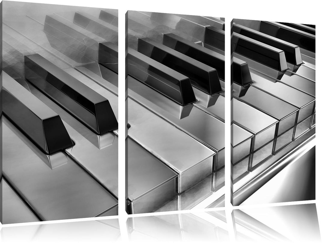 Pixxprint Piano Klaviertasten als Leinwandbild/Grösse: 3 Teilig (120x80) cm/Wandbild/Kunstdruck/fert