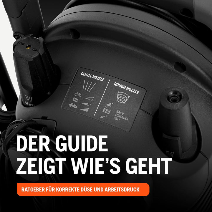 Husqvarna PW 130 Hochdruckreiniger – 130 Bar, 465L/h Durchflussmenge, Metallpumpe, 6 m Schlauch, Sch