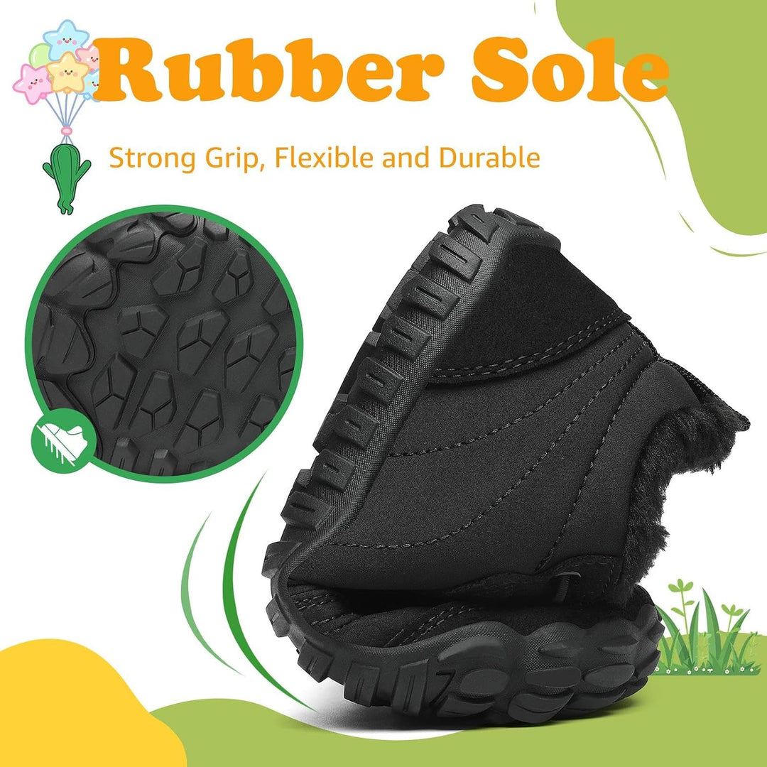 SAGUARO Kinder Winter Barfussschuhe Winterschuhe Warme Gefüttert Wanderschuhe Leicht rutschfest Wint