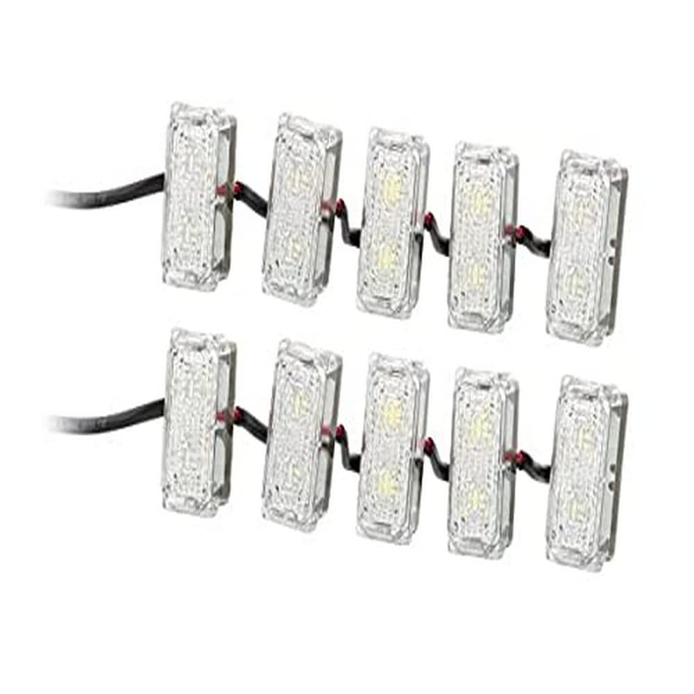 HELLA - LED-Tagfahrleuchtensatz - LEDayFlex II - 24V - rechteckig - Einbau - Lichtscheibenfarbe: gla