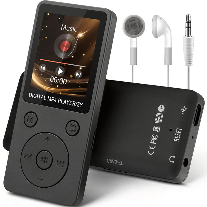 MP3 Player Bluetooth 5.0 32GB mit 1,8" TFT Farbdisplay, Kopfhörer | Bildschirm Musik Player HiFi mit