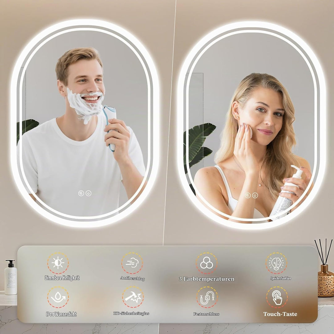 Badspiegel-mit-Beleuchtung - Badezimmerspiegel LED Badezimmer Spiegel mit Beleuchtung Beschlagfrei,
