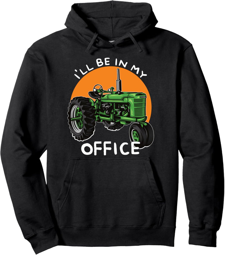 Bin Im Büro Traktor Agrar Acker Landwirt Bauer Geschenk Pullover Hoodie