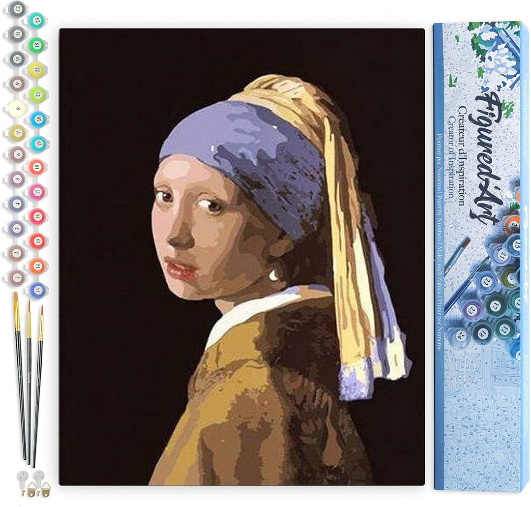 Figured'Art Malen Nach Zahlen Erwachsene Vermeer - Mädchen mit dem Perlenohrring - Paint by Numbers
