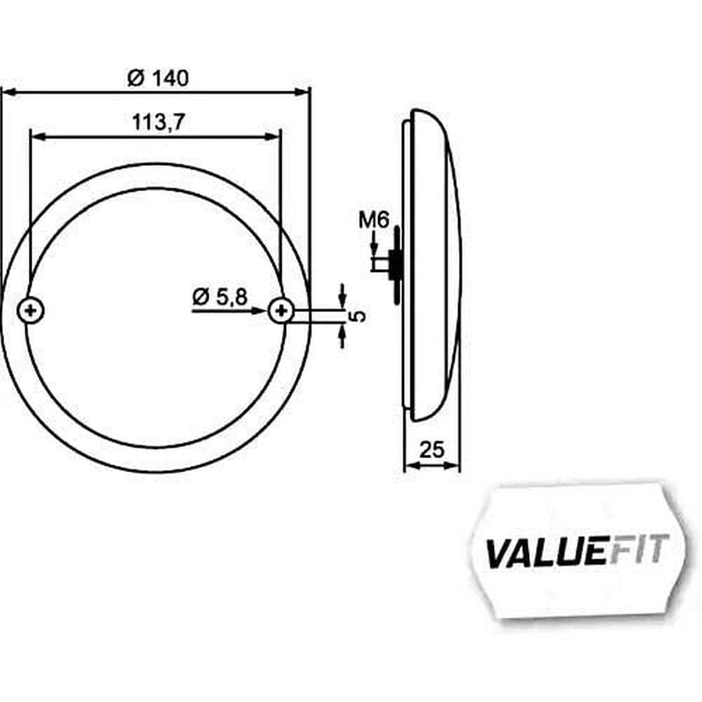 HELLA - Heckleuchte - Valuefit - LED - 12/24V - Anbau/geschraubt - Lichtscheibenfarbe: weiss/rot - S
