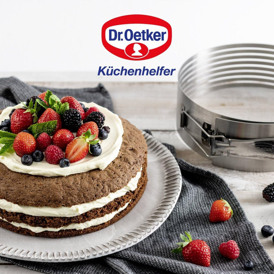 Dr. Oetker Tortenboden-Schneidhilfe Ø 26-28 mit Tortenmesser, hochwertiger Backhelfer zum Schneiden