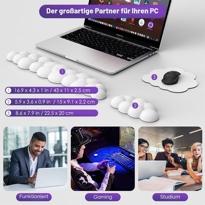 MoKo Wolke Handgelenkauflage, Ergonomisch Weich Cloud Handauflage Tastatur Maus Handballenauflage Se
