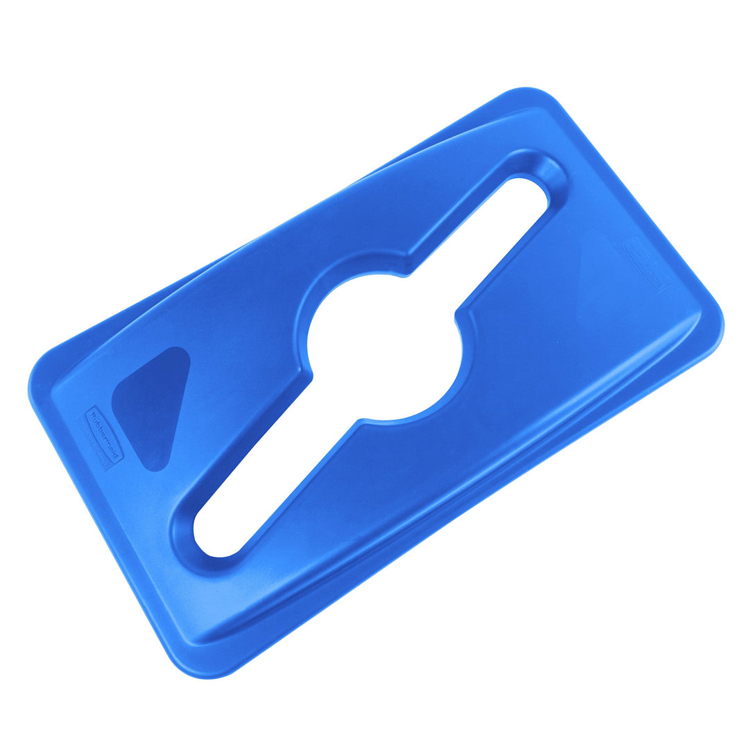 Rubbermaid Commercial Products Slim Jim Commingle Lid for Paper/Bottles/Cans - Blue blau für Slim-Ji