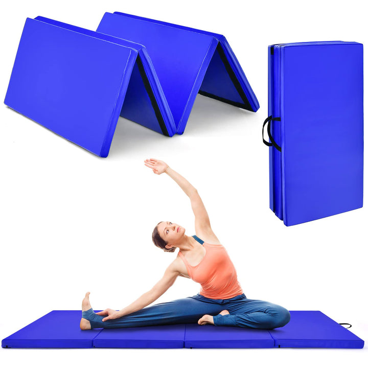 COSTWAY 240 x 120 x 5 cm Weichbodenmatte, Gymnastikmatte klappbar, Yogamatte mit Klettverschluss und