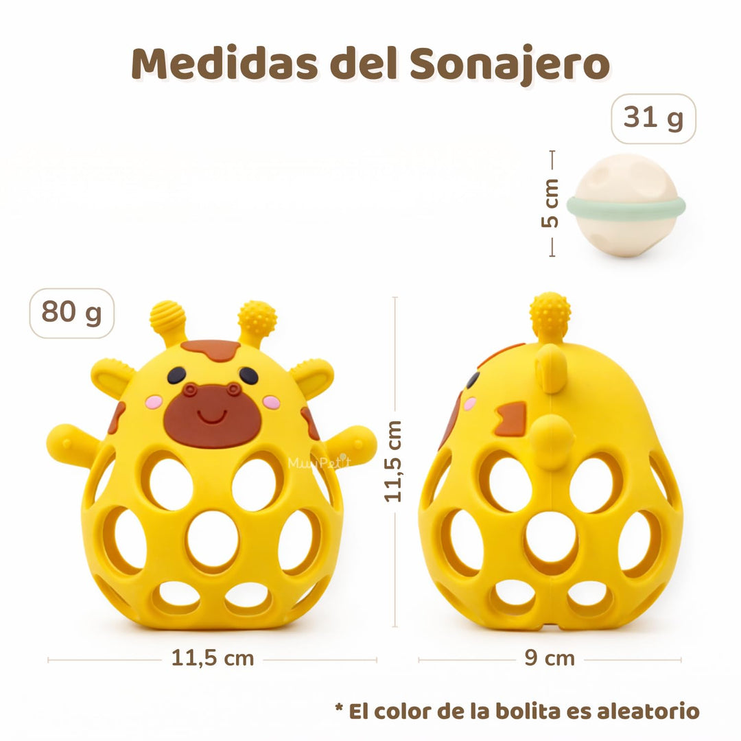 MuyPe Rassel Giraffe und Beissring für Babys (Beige), Beige